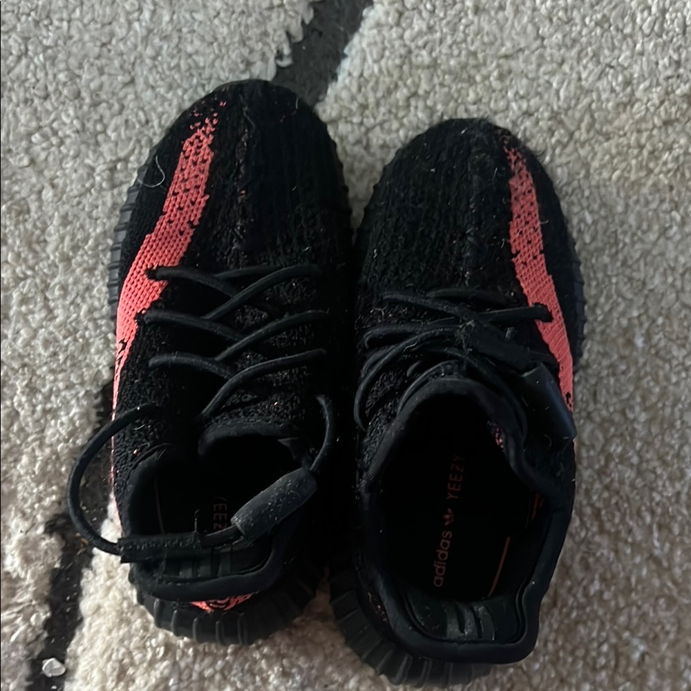 Adidas Kids Black and read sneakers